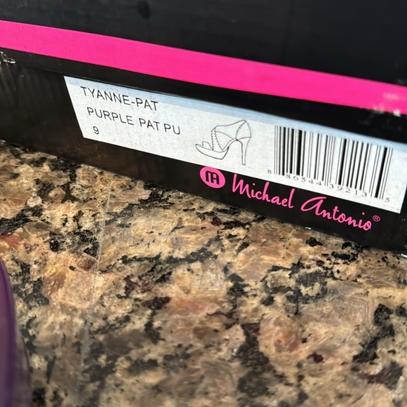 Michael Antonio purple patent leather open toe heel NIB 9 - Picture 9 of 10